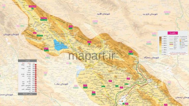 نقشه شهرستان مرودشت