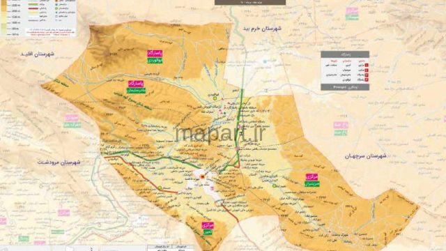 نقشه شهرستان پاسارگاد