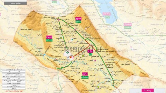 نقشه شهرستان کوار